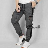 Gambar berkualitas Celana Joger Cargo jogger pria long list strip original Fr - HITAM, L dari Intan Shop Murah undefined 5 Tokopedia
