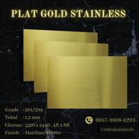 Gambar Plat Stainless Steel Gold 1.2 mm 1219x2438 mm / 4x8 ft LEMBARAN - 304, Hairline dari CENTRAL ASIA STEELS undefined 1 Tokopedia