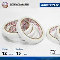 Gambar DOUBLE TAPE PEREKAT 2 SISI 15 YARD / LEM PEREKAT SUPER KUAT MURAH PCS - 12 dari International tape undefined 3 Tokopedia