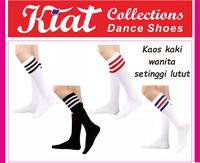 Gambar Kaos kaki wanita setinggi lutut dance olah raga tipis bergaris - Hitam Grs Putih dari Kiat Collections undefined 1 Tokopedia