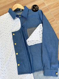 Gambar QB Denimplicity Bone Blouse/ Kemeja Jeans Kombinasi Katun Bordir Blouse Casual Unik Fashion Wanita Jeans - BONE BLOUSE, XL dari QuentinOfficial undefined 4 Tokopedia