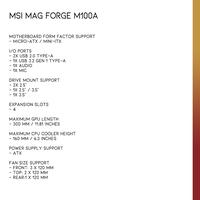 Gambar MSI MAG FORGE M100A | Mid Tower mATX PC Case with Acrylic Side Panel dari Nano Komputer undefined 4 Tokopedia