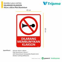 Gambar Rambu Dilarang Klakson 45cm x 60cm Plat Alumunium - Plat Aluminium dari Tripmasign undefined 2 Tokopedia
