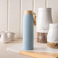 Gambar RUMAUMA MAYO Bottle Glass Kaca Botol Minum Motif Anyaman 310ml Anti Pa - Biru Muda dari Rumauma undefined 4 Tokopedia