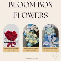 Gambar bloom box flower kotak Fresh & Artificial / Wedding Anniversary Gift - RosePomPomPalsu dari Bliss floristBandung undefined 2 Tokopedia