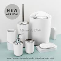 Gambar SET PERLENGKAPAN KAMAR MANDI PREMIUM 6PC - WHITE / PUTIH dari Laurel & Pine Home undefined 1 Tokopedia