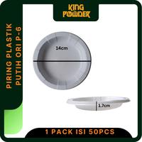 Gambar Piring Plastik Putih P6 Kecil | P7 piring Sedang | P9 piring Besar - P6 dari King Powder ID undefined 1 Tokopedia