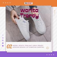 Gambar Sepatu Wanita Sneakers Casual Putih Sporty Garis - Putih Polos, 37 dari Es-Sport undefined 4 Tokopedia