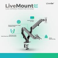 Gambar Live Mount Dual Flex Bracket Monitor TV Desk Mount Braket Gas Spring dari LiveGo.id undefined 3 Tokopedia