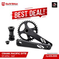 Gambar CRANK PACIFIC BIKE SYTE ST-M114 34T 170MM BLACK. Kode 19168 dari Gun2 Bike undefined 1 Tokopedia