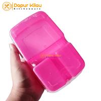 Gambar Kotak Makan Lunch Box Plastik Sekat 3 Kotak Bekal - Merah Muda dari Dapur Kilau undefined 4 Tokopedia