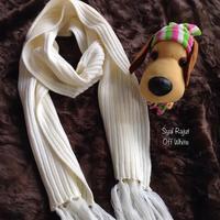 Gambar Scarf Syal Rajut Panjang Pria Wanita - Broken White dari JamesWinter undefined 3 Tokopedia