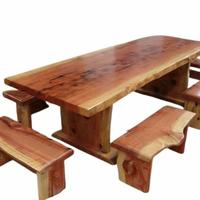 Gambar Meja Makan Kayu Trembesi Solid Minimalis dari WM ID undefined 1 Tokopedia