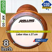 Gambar Drumbuk Atau Darbuka Kayu 8.inc Natural Rolling Warna Putih - Dumbuk Saja dari CRS Toko Alat Musik Islami undefined 3 Tokopedia