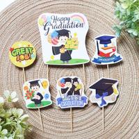 Gambar cake topper hiasan kue tema Wisuda Graduation Wisudawan Wisuda Pria dari jogobonito undefined 1 Tokopedia