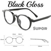 Gambar FF200 Frame kacamata Pria wanita Acetate Minus tinggi Unisex bulat dari supor undefined 2 Tokopedia