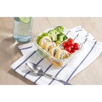 Gambar Nikko Kotak Makan Kaca Sekat 2 &3 Bekal Lunch Box Glass Food Container - square 2 sekat dari Healthy Corner Shops undefined 5 Tokopedia