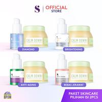 Gambar SOMETHINC [2 PCS] Paket Skincare Pilihan - (Calm Down Moisturizer, Diamond Serum, Niacinamide, Retinol, 2% BHA Salicylic Acid) - Anti Aging dari Somethinc undefined 1 Tokopedia