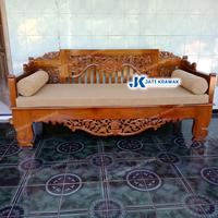 Gambar Bangku Daybed Majapahit Klasik | Bale kayu jati klasik ukiran - 200x100cm, Nonfinishing dari MEBELOKA ID undefined 1 Tokopedia