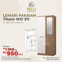 Gambar NEO - LEMARI PAKAIAN TITANS WD 211 PONTIANAK dari NEO FURNITURE PONTIANAK undefined 1 Tokopedia