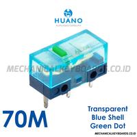 Gambar Huano Transparent Blue Shell Green Dot Mouse Micro Switch (70M) dari Mechanical Keyboards undefined 1 Tokopedia