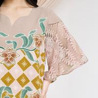 Gambar Batik Kultur Dress - VNRD - Vintage Flower Kawung Pattern in Peach - XS dari BatikKultur undefined 2 Tokopedia