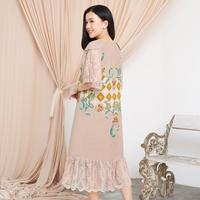 Gambar Batik Kultur Dress - VNRD - Vintage Flower Kawung Pattern in Peach - XS dari BatikKultur undefined 3 Tokopedia