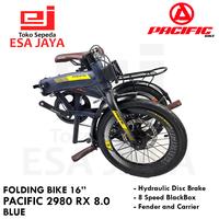 Gambar Pacific 2980 RX 8.0 16inch Sepeda Lipat Folding 16" Rem Hidrolis Roda Outdoor - Green dari Esa Jaya Official undefined 2 Tokopedia