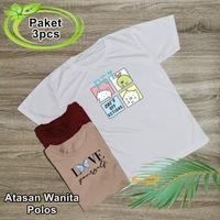 Gambar Kaos Cewek / Baju Wanita / Kaos Santai - 3pcs M dari Amirah Star undefined 1 Tokopedia