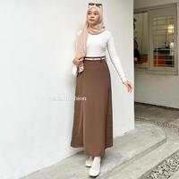 Gambar ASOKA Naya Skirt 1905 - Rok Korean - A-Line Maxi Skirt - Rok Wanita - Coffee dari rencollections undefined 3 Tokopedia