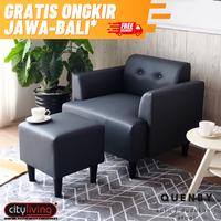 Gambar City Living Quenby sofa 1 dudukan+stool FREE ONGKIR JAWA-BALI* Tempat Duduk Empuk Sofa Santai Ruang Tamu Furniture Indoor Rumah Fabric Couch - Abu Tua Oscar, Sby/Sda/Gresik dari City Living undefined 5 Tokopedia