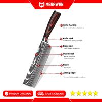 Gambar Kitchen Knife Damascus Pattern Japanese Style Pisau Dapur Koki Jepang - Santoku 7" dari Menawan-id undefined 3 Tokopedia