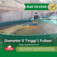 Gambar Kolam Terpal Bulat Diameter 5 Tinggi 1 Fullset orchid Kolam Ikan - Putih, Tanpa Drainase dari HADI TERPAL MOJOKERTO undefined 1 Tokopedia