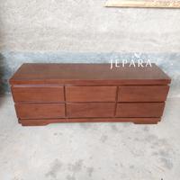 Gambar ALEXA Meja Tv Kayu Jati Model Minimalis - INTERIOR JEPARA - P 200 cm dari Interior Jepara undefined 3 Tokopedia