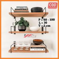 Gambar rak dinding minimalis, rak dinding serbaguna size :120cm x30cm-natural - Putih, 30x80x2cm dari Ayu furniture1 undefined 1 Tokopedia