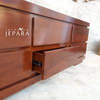 Gambar ALEXA Meja Tv Kayu Jati Model Minimalis - INTERIOR JEPARA - P 200 cm dari Interior Jepara undefined 2 Tokopedia