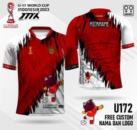 Gambar jersey piala dunia u17 indonesia lengan pendek free custom nama - Merah, size anak 4 dari jmxfactory undefined 1 Tokopedia