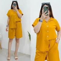 Gambar setelan piyama wanita baju tidur rayon one set celana pendek busui jumbo - NAVY dari id intan undefined 3 Tokopedia