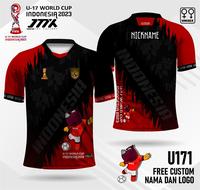 Gambar jersey piala dunia u17 indonesia lengan pendek free custom nama - Merah, size anak 4 dari jmxfactory undefined 3 Tokopedia
