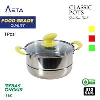 Gambar Asta Panci Sup Soup Pot 16 18 20 22 cm Stainless Steel Tutup Kaca - Merah, 20 cm dari Asta Homeware undefined 1 Tokopedia