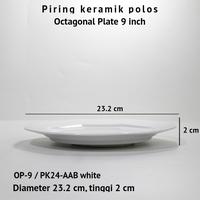 Gambar Piring Keramik Polos Octagonal 23cm (1 Pcs) Blanc By Indokeramik- PK24AAB /OP9 dari PD Bumi Megah undefined 2 Tokopedia