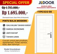 Gambar PINTU BAJA SET JLDOOR EC0 08 - Anti Rayap - Tahan Karat Modern - PUTIH - 1Set Eco 8 dari JL Steel Makassar undefined 3 Tokopedia