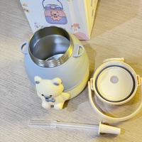 Gambar BoSheng Water Bottle Thermos Botol Minum Anak Stainless CuteBear 900ml - Putih dari d3sshop undefined 3 Tokopedia