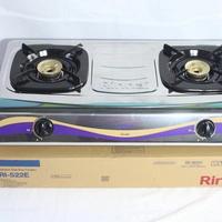 Gambar RINNAI Kompor Gas 2 Tungku RI 522 E Stainless Kuningan Burner - KOMPOR GAS ONLY dari Maju Jaya Electronik undefined 3 Tokopedia