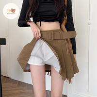 Gambar Rok Wanita Pendek Korean Style Import (Corduroy) - Cream, M dari Eonni Knitwear undefined 5 Tokopedia