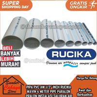 Gambar Pipa PVC Paralon 1/2" Inch Wavin Rucika AW 4 Meter Pralon Per batang dari TB Serba Adaa undefined 1 Tokopedia