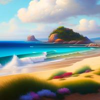 Gambar Lukisan Pemandangan Pantai dengan Bahan Kanvas dan Cat Minyak dari Bali Bagus Art undefined 3 Tokopedia