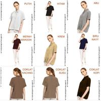 Gambar Kemeja Wanita SURABAYA  Pendek Polos Woolpeach Wolfis ABU TUA MUDA - XXL, WANITA PENDEK dari CORATCORETUDIO FASHION undefined 3 Tokopedia
