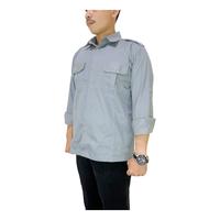 Gambar Baju Kemeja PDL Lengan Panjang Abu-Abu PDH Safari Seragam Kerja Korsa - Abu-abu, XXL dari INSRAGAM undefined 3 Tokopedia