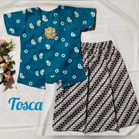 Gambar kebaya anak batik encim set lengan pendek biru - Merah, L dari Duta grosir batik undefined 2 Tokopedia